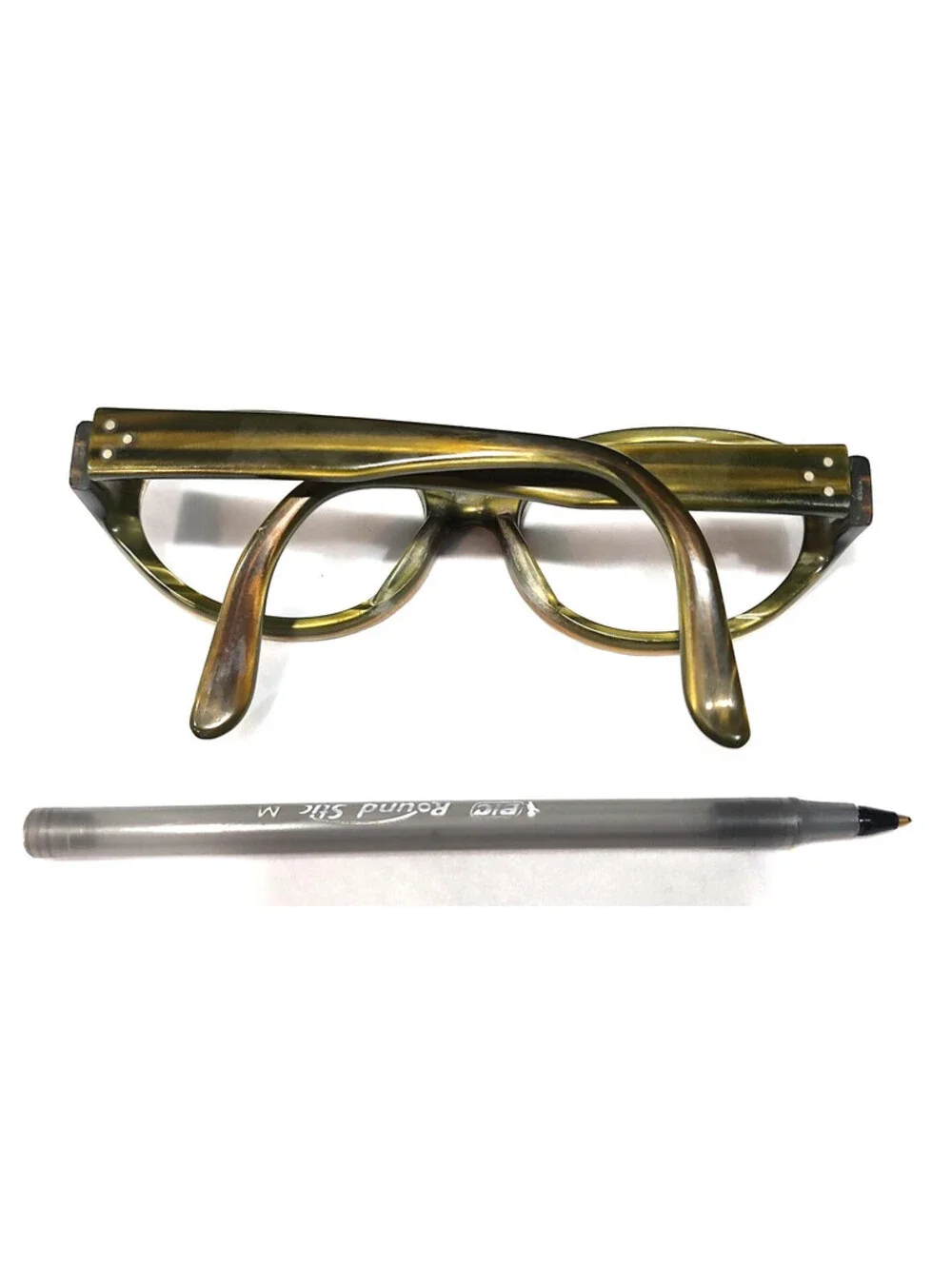 Beausoleil Paris 407 Vintage Small Brown Olive Oval Sunglasses Frame France